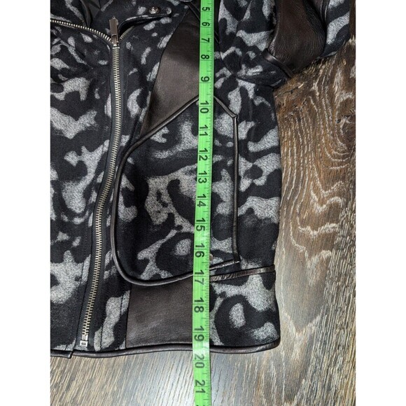 Diane Von Furstenberg Theodora Leopard Moto Jacket Wool Leather 8 - Picture 9 of 10